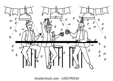 Isolated men in celebration design