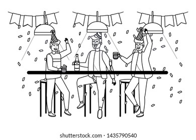 Isolated men in celebration design