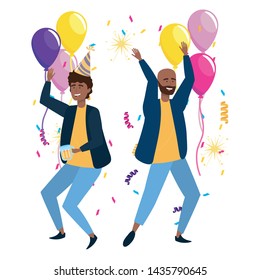 Isolated men in celebration design
