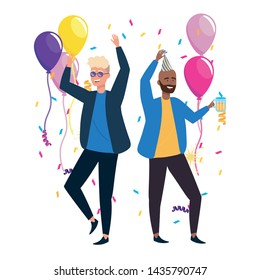 Isolated men in celebration design