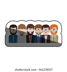 Isolated men with glasses design