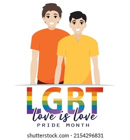 Isolated men lgbt pride vector illustration