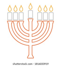 Isolierte Menorah-Symbol. Kulturelles und religiöses Symbol - Vektorgrafik