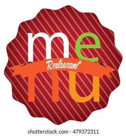 Isolated menu label design with a ribbon, Vector illustration