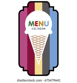 Isolated menu label on a white background. Vector illustration