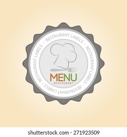 Isolated menu label with text on a colored background. Vector illustration