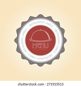 Isolated menu label with text on a colored background. Vector illustration