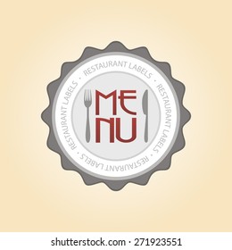 Isolated menu label with text on a colored background. Vector illustration