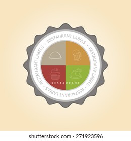 Isolated menu label with text on a colored background. Vector illustration