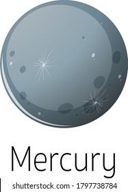 Isolated mercury on white background illustration