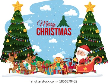 Isolated Merry Christmas banner illustration