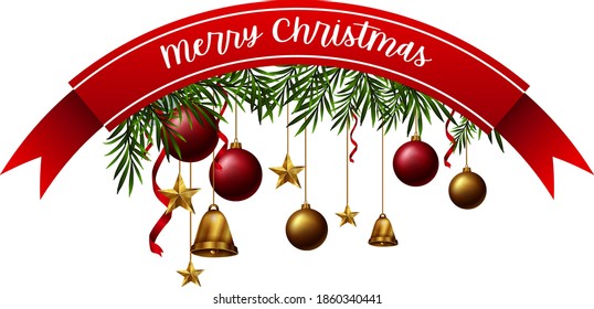 Isolated Merry Christmas banner illustration