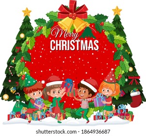 Isolated Merry Christmas banner illustration