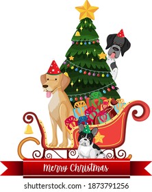 Isolated Merry Christmas banner illustration
