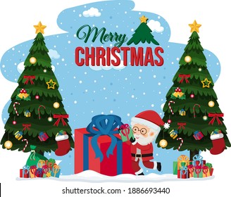 Isolated Merry Christmas banner illustration