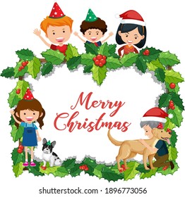 Isolated Merry Christmas banner illustration