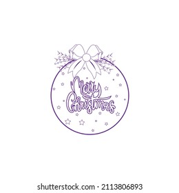 Isolated merry christmas shiny label Vector illustration