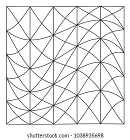 Isolated mesh, grid of squares with distortion deformation effect