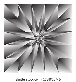 Isolated mesh, grid of squares with distortion deformation effect