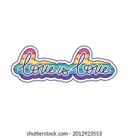 Isolated message with lgbt rainbow colors Vector