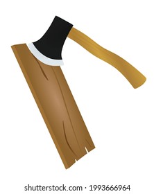 Isolated metal ax. vector illustration