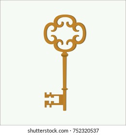Isolated metal key illustration