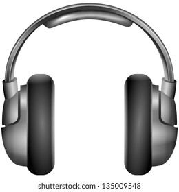 Isolated metallic headphones eps10 vector illustration