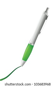 isolated metallic writting pen - detailed