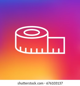 Isolated Meter Outline Symbol On Clean Background. Vector Measuring Tape Element In Trendy Style.