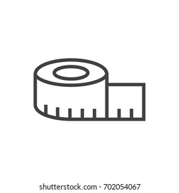 Isolated Meter Outline Symbol On Clean Background. Vector Measuring Tape Element In Trendy Style.