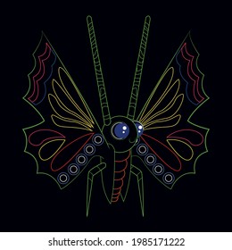 Isolated mexican butterfly alebrije character Vector illustration