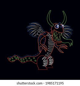 Isolated mexican dragon alebrije character Vector illustration