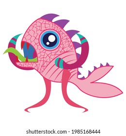 Isolated mexican fish alebrije character Vector illustration