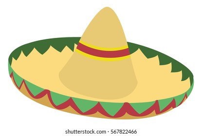 Isolated mexican hat on a white background, Vector illustration