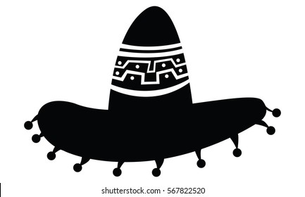 Isolated mexican hat on a white background, Vector illustration