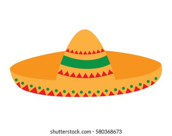 Isolated mexican hat on a white background, Vector illustration