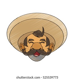 Isolated mexican man design