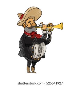 Isolated mexican man design