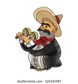 Isolated mexican man design