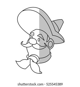 Isolated mexican man design