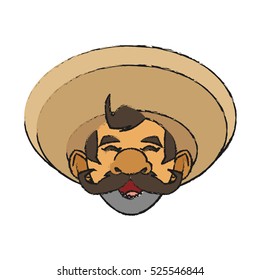 Isolated mexican man design