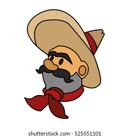 Isolated mexican man design