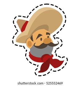 Isolated mexican man design