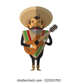Isolated mexican man design