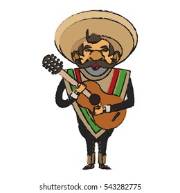 Isolated mexican man design