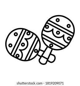 Isolated mexican maracas. Musicla instrument - Vector illustration