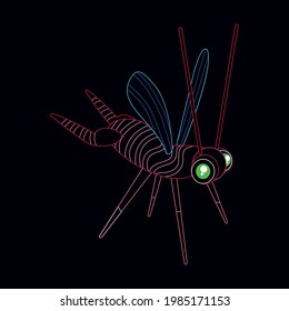 Isolated mexican mosquito alebrije character Vector illustration