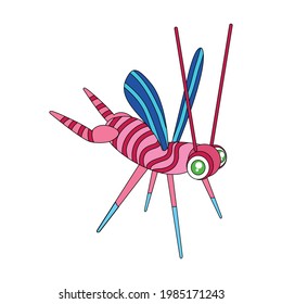 Isolated mexican mosquito alebrije character Vector illustration