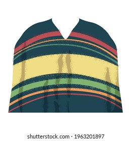 Isolated mexican poncho. Mexican folk costume - Vector