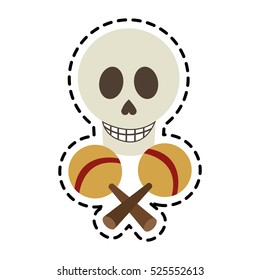 Isolated mexican skull design